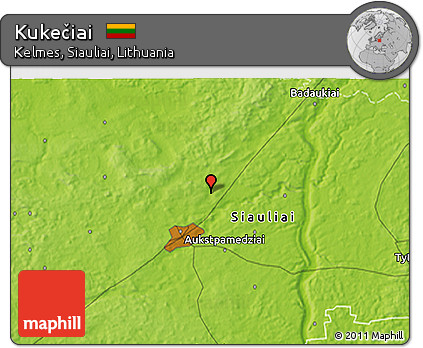 Physical 3D Map of Kukečiai