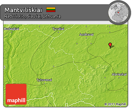 Physical 3D Map of Mantviliškiai