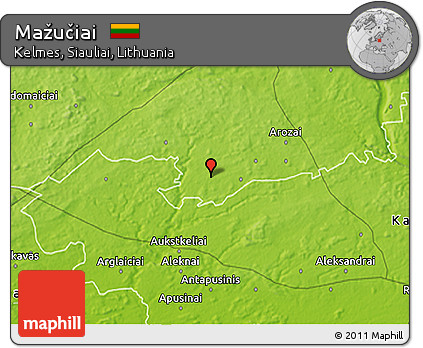 Physical 3D Map of Mažučiai
