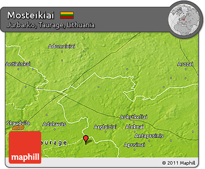 Physical 3D Map of Mosteikiai