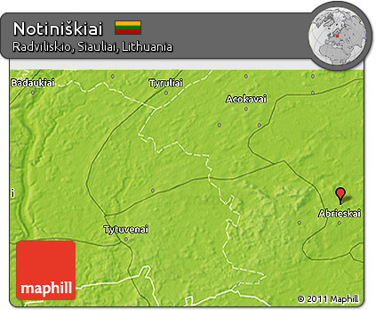 Physical 3D Map of Notiniškiai