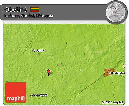 Physical 3D Map of Obelinė