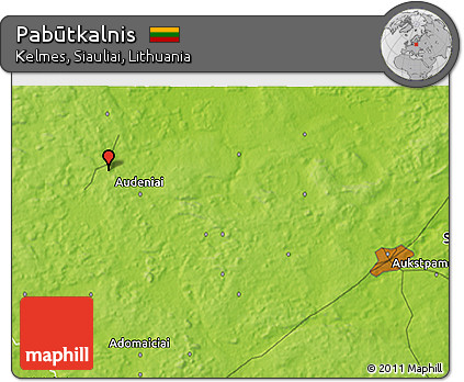 Physical 3D Map of Pabūtkalnis