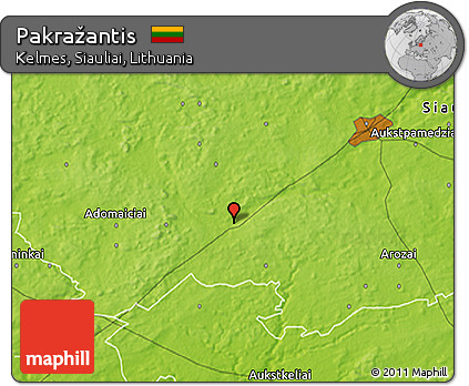 Physical 3D Map of Pakražantis