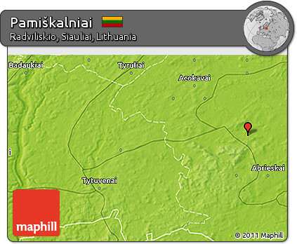 Physical 3D Map of Pamiškalniai