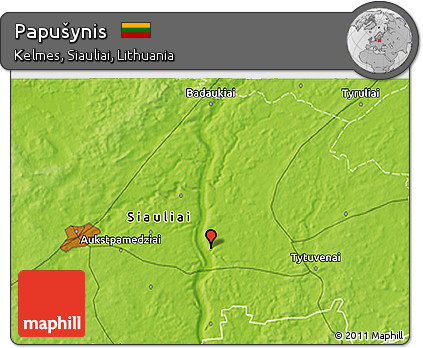 Physical 3D Map of Papušynis