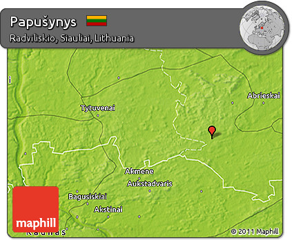 Physical 3D Map of Papušynys