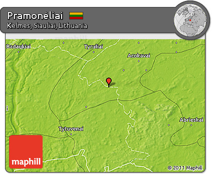 Physical 3D Map of Pramonėliai