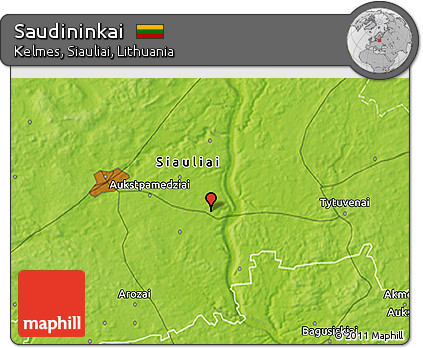 Physical 3D Map of Saudininkai