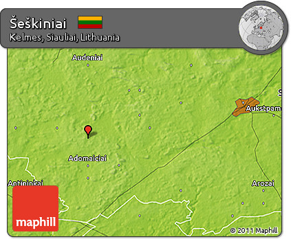 Physical 3D Map of Šeškiniai
