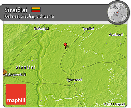 Physical 3D Map of Siraičiai