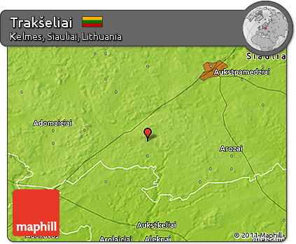 Physical 3D Map of Trakšeliai