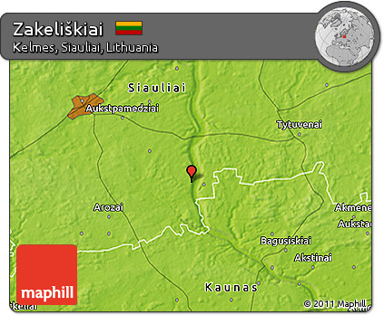 Physical 3D Map of Zakeliškiai