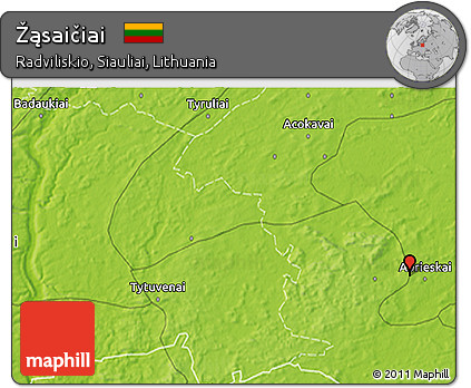 Physical 3D Map of Žąsaičiai