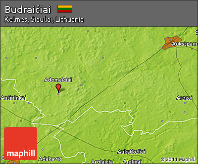 Physical 3D Map of Budraičiai