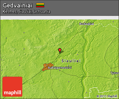 Physical 3D Map of Gedvainiai