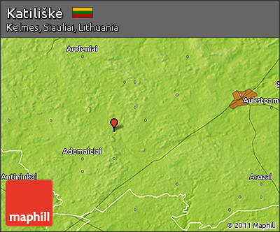 Physical 3D Map of Katiliškė