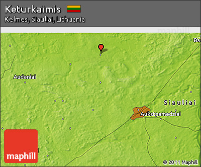 Physical 3D Map of Keturkaimis