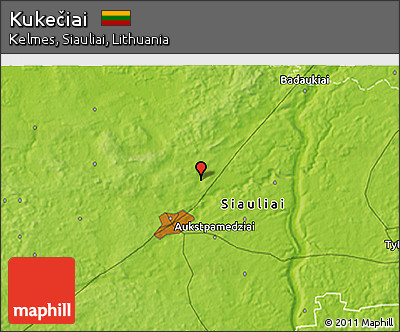 Physical 3D Map of Kukečiai