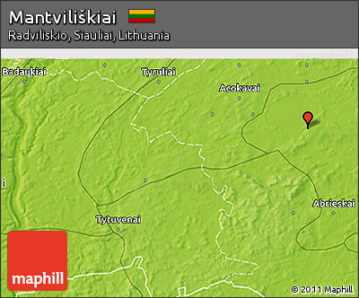 Physical 3D Map of Mantviliškiai