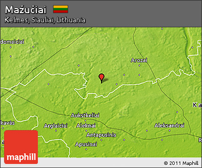 Physical 3D Map of Mažučiai