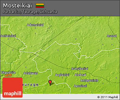 Physical 3D Map of Mosteikiai