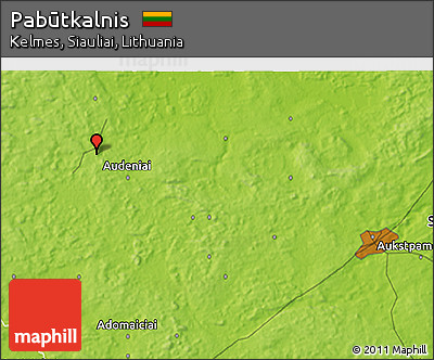 Physical 3D Map of Pabūtkalnis
