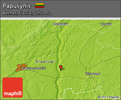 Physical 3D Map of Papušynis