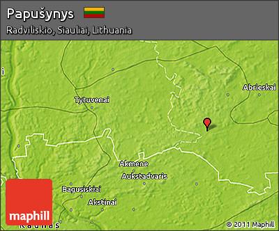 Physical 3D Map of Papušynys