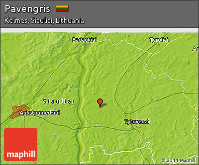 Physical 3D Map of Pavėngris