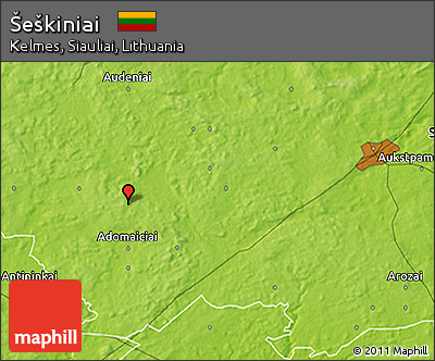 Physical 3D Map of Šeškiniai