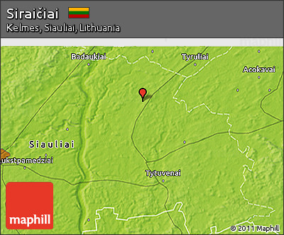 Physical 3D Map of Siraičiai