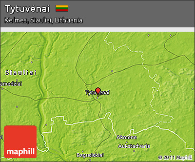 Physical 3D Map of Tytuvėnai