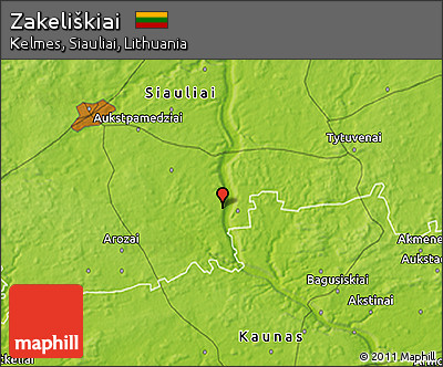Physical 3D Map of Zakeliškiai