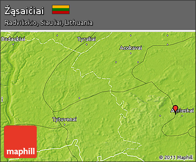 Physical 3D Map of Žąsaičiai
