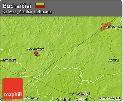 Physical 3D Map of Budraičiai
