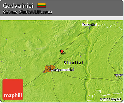 Physical 3D Map of Gedvainiai