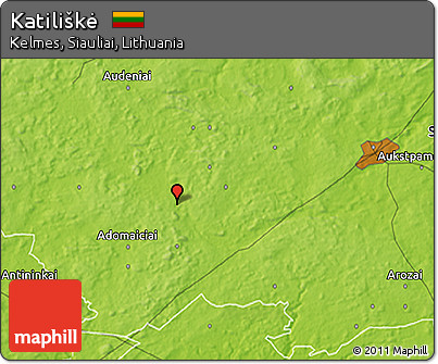 Physical 3D Map of Katiliškė