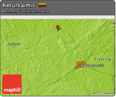 Physical 3D Map of Keturkaimis