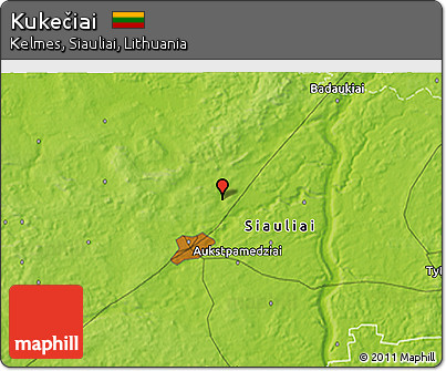 Physical 3D Map of Kukečiai