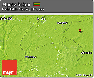 Physical 3D Map of Mantviliškiai