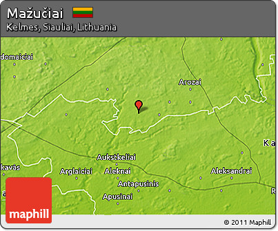 Physical 3D Map of Mažučiai