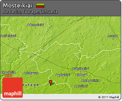 Physical 3D Map of Mosteikiai