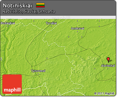 Physical 3D Map of Notiniškiai