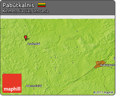 Physical 3D Map of Pabūtkalnis
