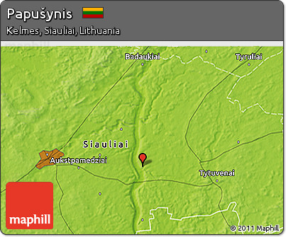 Physical 3D Map of Papušynis
