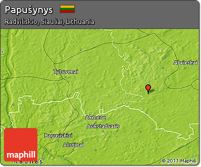Physical 3D Map of Papušynys