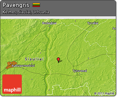Physical 3D Map of Pavėngris