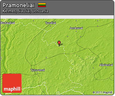 Physical 3D Map of Pramonėliai