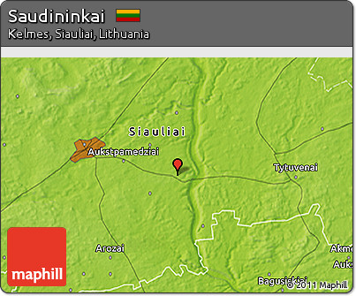 Physical 3D Map of Saudininkai